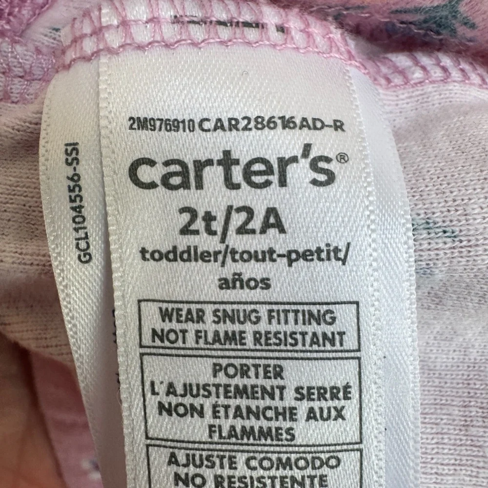 Carter's 2T Girls Pink/Purple Color Floral Pattern Pajama Shorts